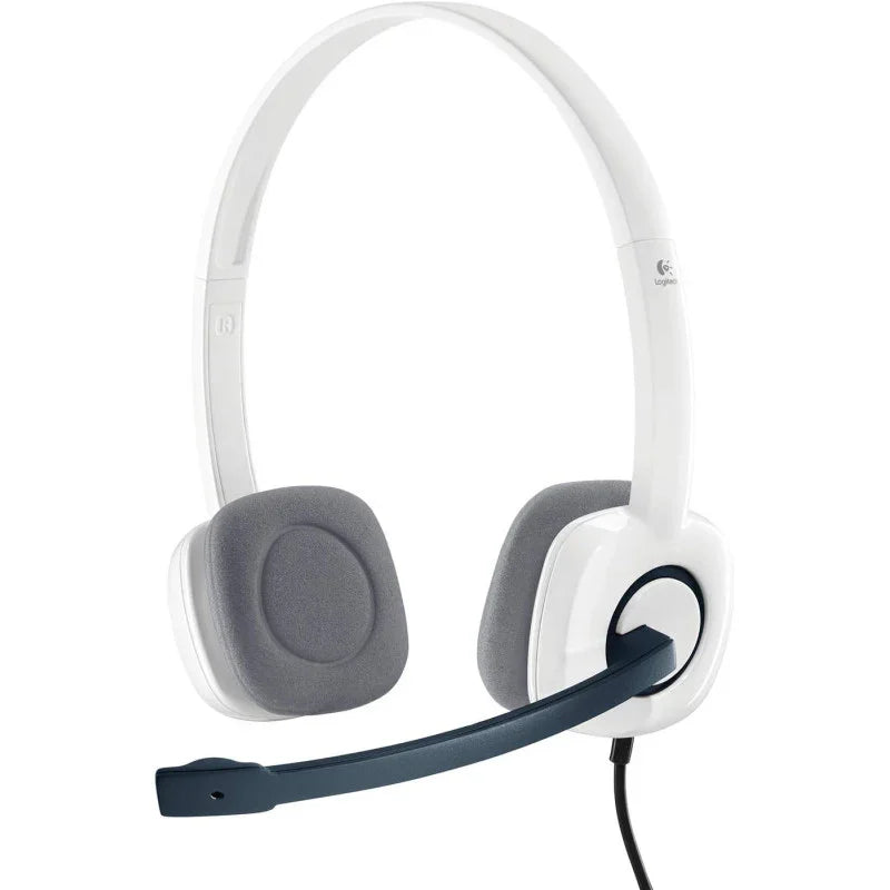 Logitech H150 Wired Headset, Stereo Headphones With Rotating Noise-Cancelling Microphone, Dual 3.5 Mm Audio Jack, In-Line Controls, Pc/Mac/Laptop - White - eBuy UAE